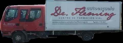 Camión de prácticas de la Autoescuela Doctor Fleming